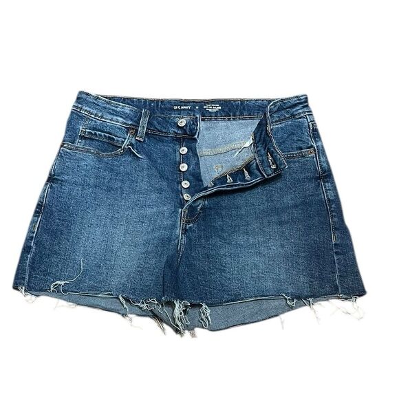 Old Navy Women’s Sky Hi A-Line Button Fly Cut Off Jean Shorts, Size 12 - Picture 3 of 8